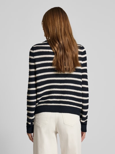 ZABAIONE Gebreid jack met ronde hals, model 'Su44nny' Marineblauw - 5