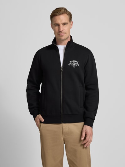 Tommy Hilfiger regular fit sweatjack van katoenmix Zwart - 4