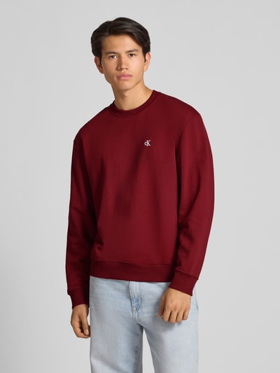 Calvin Klein Jeans Sweatshirt mit Label-Stitching Bordeaux 4