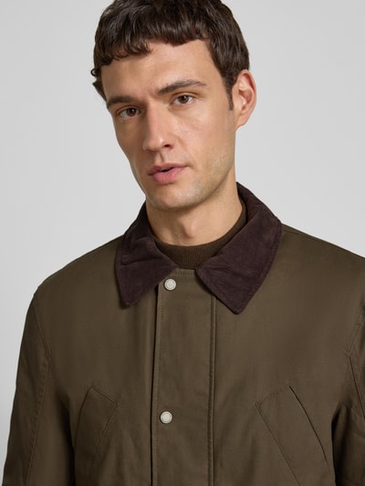 Christian Berg Men Jas met kentkraag Olijfgroen - 3