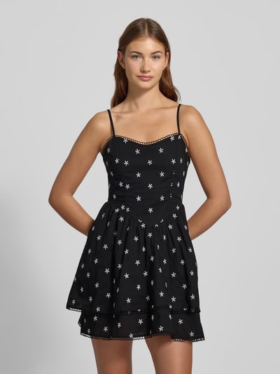 Gina Tricot Sukienka mini na regulowanych, cienkich ramiączkach Czarny 4