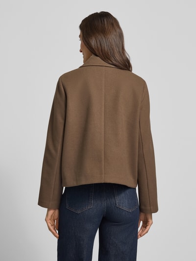 Vero Moda Korte trenchcoat met dubbele knoopsluiting, model 'VINCEMIA' Chocoladebruin gemêleerd - 5