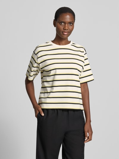 Jake*s Studio Woman T-Shirt im Allover-Look mit Rundhalsausschnitt Hellgelb 4
