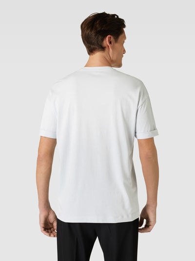 Drykorn T-shirt met extra brede schouders, model 'THILO' Hemelsblauw - 5