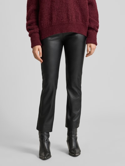 Raffaello Rossi Flared bootcut broek in leerlook, model 'MACY' Zwart - 4