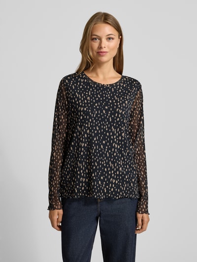 Smith and Soul Bluzka z siateczki z długim rękawem i okrągłym dekoltem Ciemnoniebieski 4