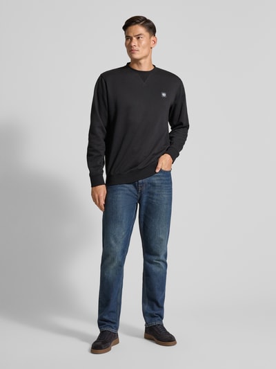 Lerros Sweatshirt met labelpatch Zwart - 1