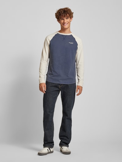 Superdry Longsleeve mit Label-Stitching Dunkelblau 1