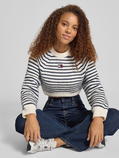 Tommy Jeans Boxy Fit Strickpullover mit Woll-Anteil Weiss 3