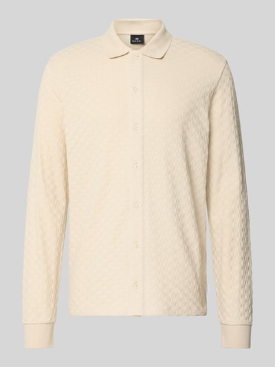 Produktfoto, Regular Fit Freizeithemd mit Kentkragen von Paul Smith in Beige, reine Baumwolle, feine Struktur, durchgehende Knopfleiste