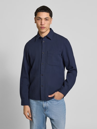 Marc O'Polo DENIM Regular Fit Freizeithemd aus reiner Baumwolle Marine 4