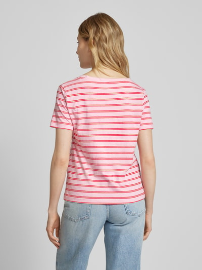 Mango T-Shirt mit V-Ausschnitt Modell 'CHALAPI' Pink 5