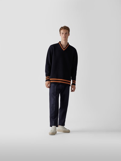 Maison Margiela Pullover mit V-Ausschnitt Dunkelblau 1