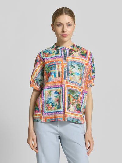 Emily Van den Bergh Relaxed Fit Bluse mit Rundhalsausschnitt Hellgruen 4