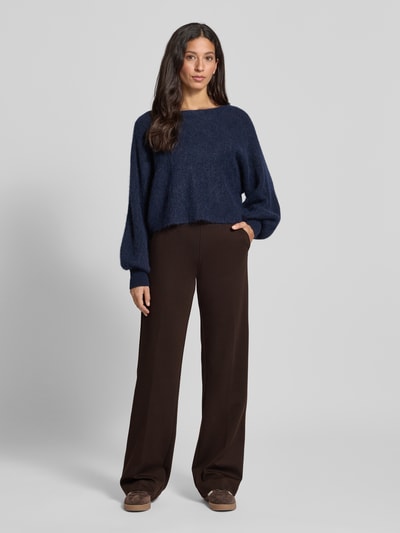 Angels Spodnie materiałowe z elastycznym pasem model ‘LIZ’ Ciemnobrązowy 1