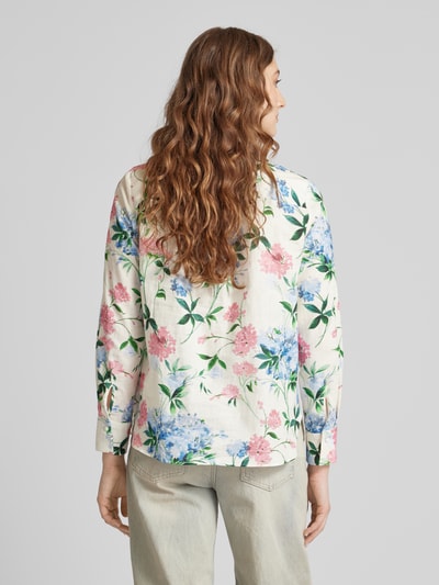 Rich & Royal Linnen blouse met bloemenmotief Offwhite - 5