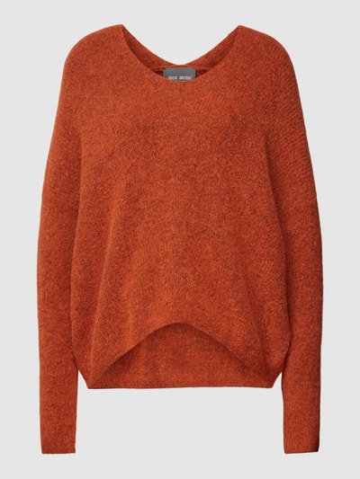 MOS MOSH Gebreide pullover met V-hals, model 'THORA' Oranje - 2