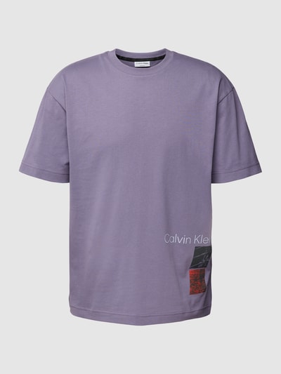 CK Calvin Klein T-shirt met labelprint Lila - 2