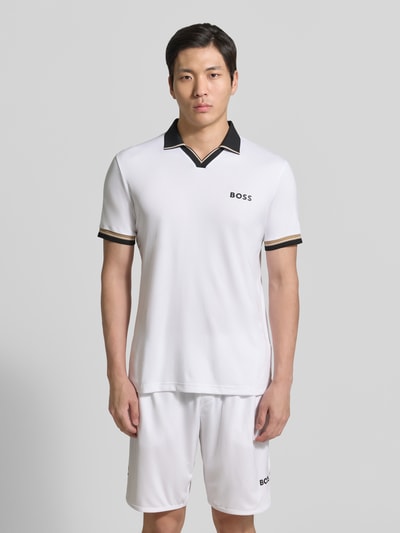 BOSS Green Koszulka polo o kroju slim fit z nadrukiem z logo model 'PL_TOC SERVE 2' Biały 4