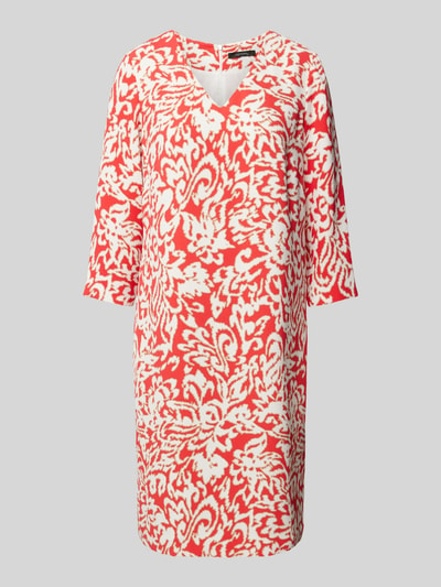 comma Knielange jurk met all-over print Rood - 2