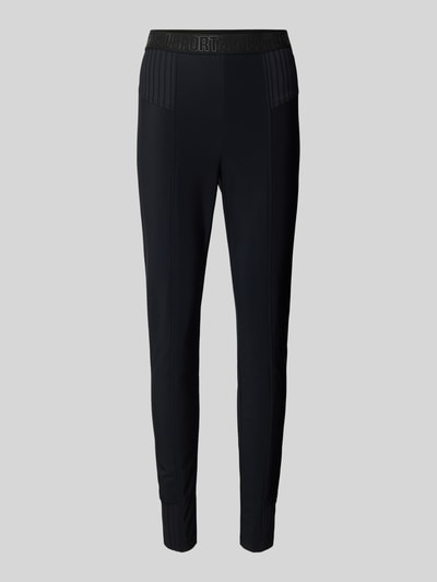 Marc Cain Slim fit stoffen broek met elastische band Zwart - 1