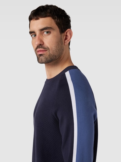 BOSS Pullover met ronde hals, model 'Pontevico' Marineblauw - 3