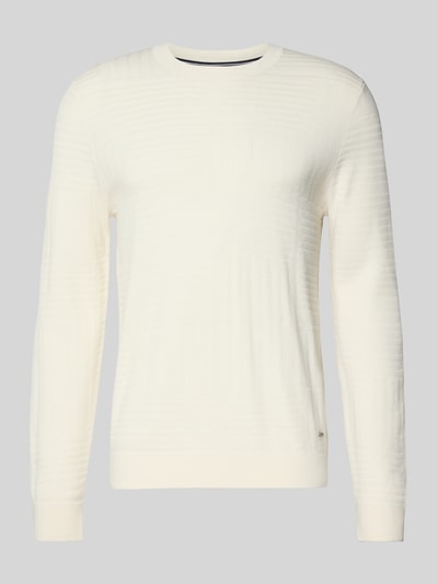 JOOP! COLLECTION Sweter z dzianiny z prążkowanymi wykończeniami model „Raikon” Złamany biały 2