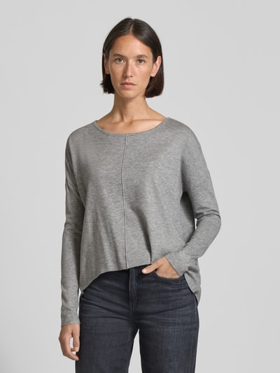 Vero Moda Comfort Fit Strickpullover aus Viskose-Mix Modell 'BREEZE AURA' Mittelgrau Melange 4