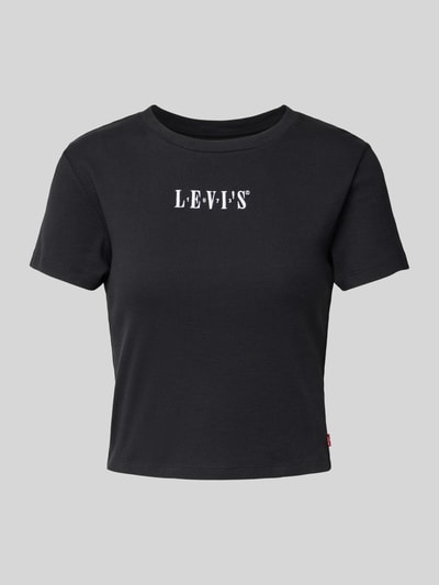 Levi's® Cropped T-Shirt mit Label-Stitching Black 2