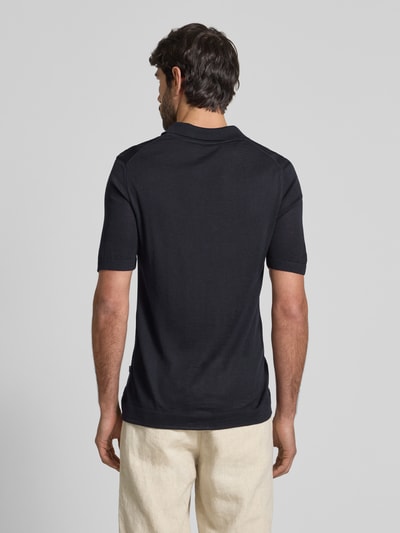 MAERZ Muenchen Regular fit poloshirt met ribboorden Marineblauw - 5