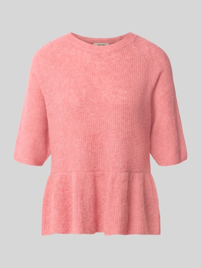 Produktfoto, Strickpullover aus Alpaka-Mix Modell 'Thora' von MOS MOSH in Rosa, Regular-Fit, Damen, Rundhalsausschnitt, Baumwoll-Anteil