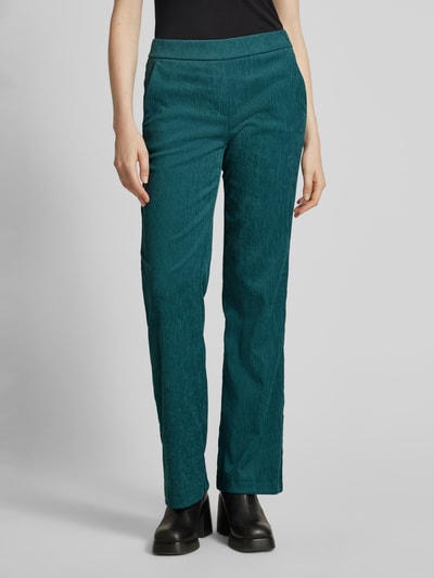 TONI Wide leg corduroy broek met achterzakken, model 'Jenny' Smaragdgroen - 4