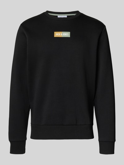 Jack & Jones Regular fit sweatshirt met logoprint, model 'Pan' Zwart - 2