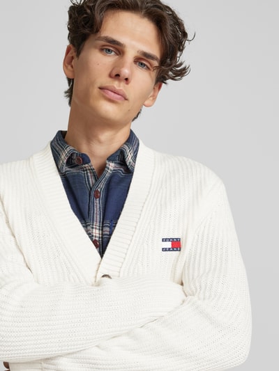 Tommy Jeans Cardigan mit Label-Badge Offwhite 3