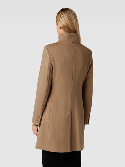 Max Mara Studio Lange wollen jas van lanawol met opstaande kraag en klepzakken Camel - 5