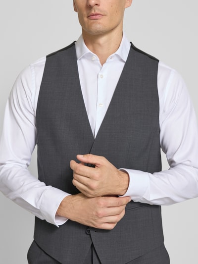 BOSS Regular Fit Anzugweste aus Schurwoll-Mix Anthrazit 3