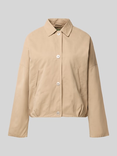 Produktfoto, Blouson aus reiner Baumwolle von WHITE LABEL in Beige mit Umlegekragen, lockerer Passform und durchgehender Knopfleiste
