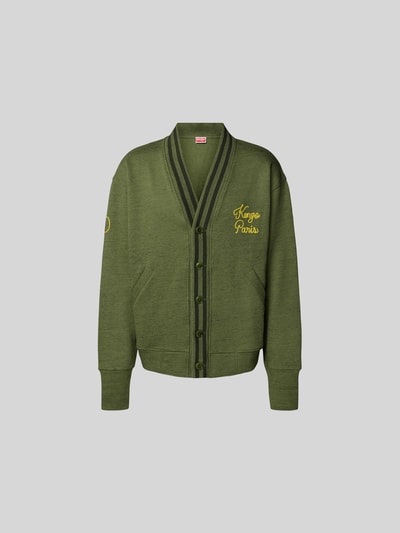 Kenzo Strickjacke mit Knopfleiste Khaki 2