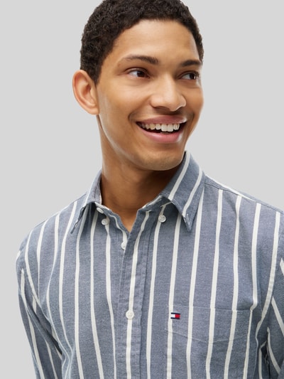 Tommy Hilfiger Regular Fit Freizeithemd aus reiner Baumwolle Marine 3