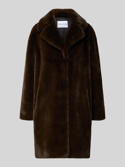 STAND STUDIO Mantel aus Kunstfell Modell 'Camille' Dunkelbraun 2