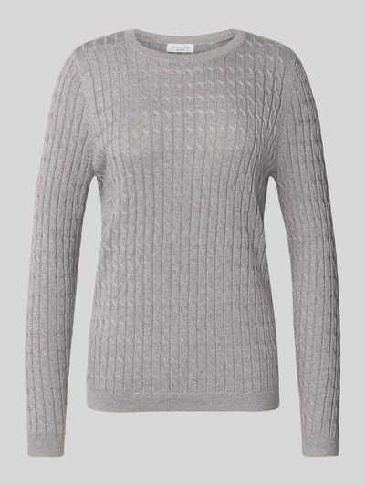 Christian Berg Woman Strickpullover mit Zopfmuster Mittelgrau Melange 2