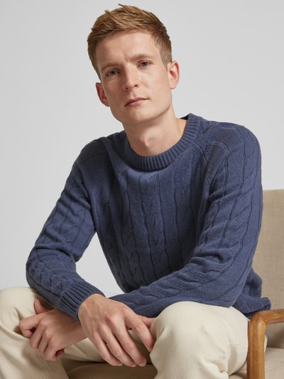 ECOALF Gebreide pullover met ribboorden, model 'TILOALF' Marineblauw - 3