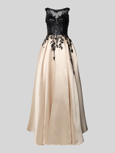 Luxuar Abendkleid mit Perlen- und Paillettenbesatz Gold 2