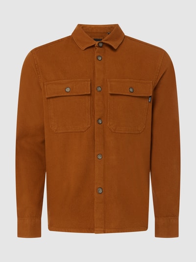 Only & Sons Regular fit flanellen overhemd van katoen, model 'Scott' Cognac - 2