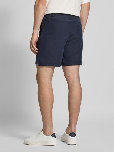 BOSS Orange Tapered bermuda van lyocellmix, model 'SANDREW-5' Marineblauw - 5