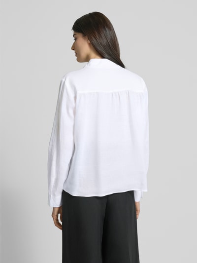 Marc Cain Regular Fit Bluse aus Ramie mit Umlegekragen Weiss 5