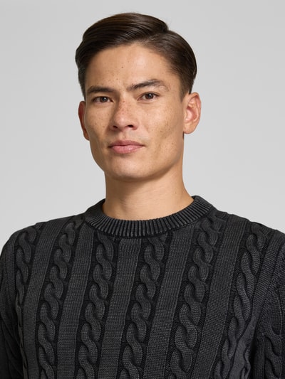 MCNEAL Gebreide pullover met ribboorden Zwart - 3