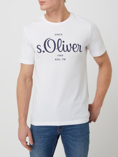 s.Oliver RED LABEL T-shirt z bawełny Biały 4