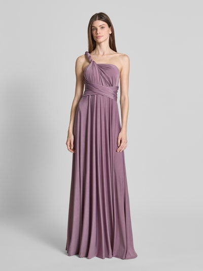 Rose Avenue Abendkleid mit V-Ausschnitt und Taillenband Pflaume 4
