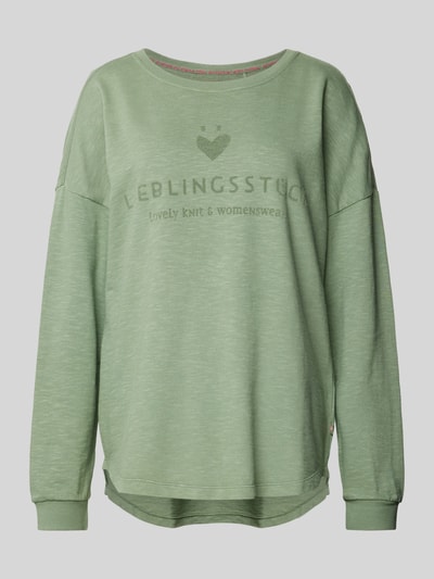 Lieblingsstück Sweatshirt met labelprint, model 'Caron' Kaki - 2